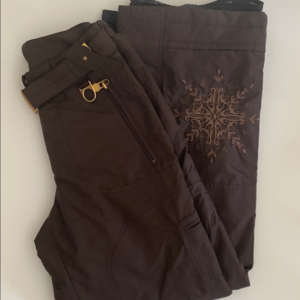 Metropolis SKI 🎿pants Sz 4 - brown w/ gold buckle